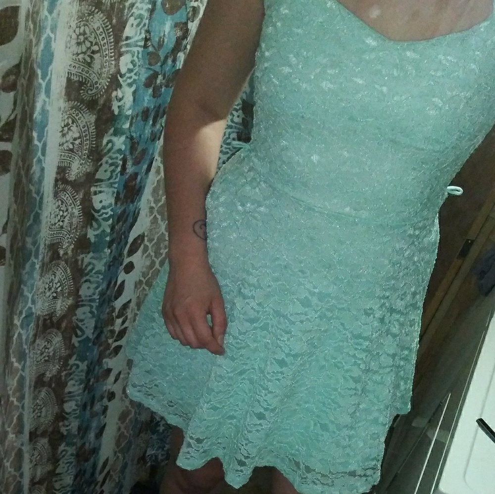 Turquoise Lace Dress